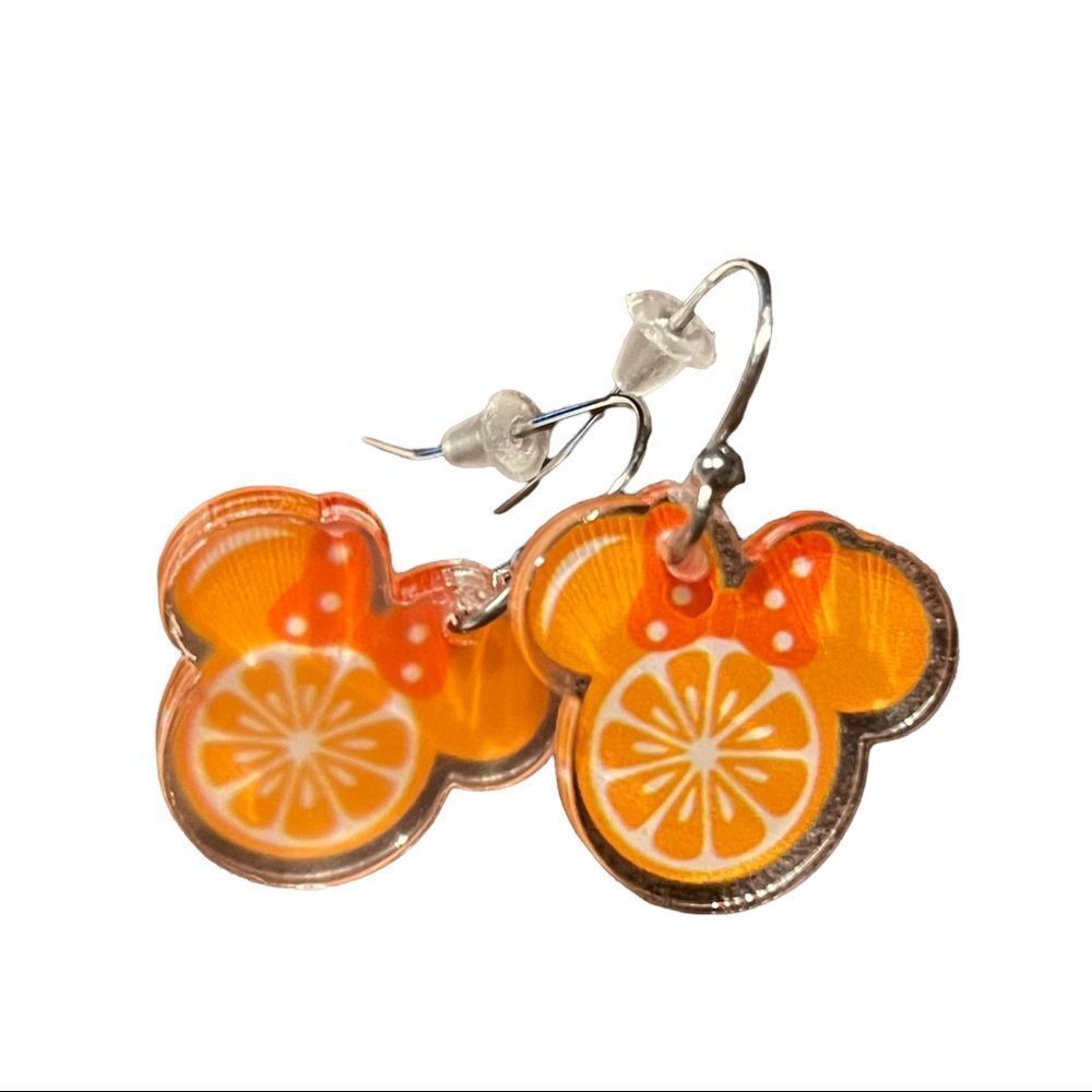Minnie Mickey Florida Orange Earrings​